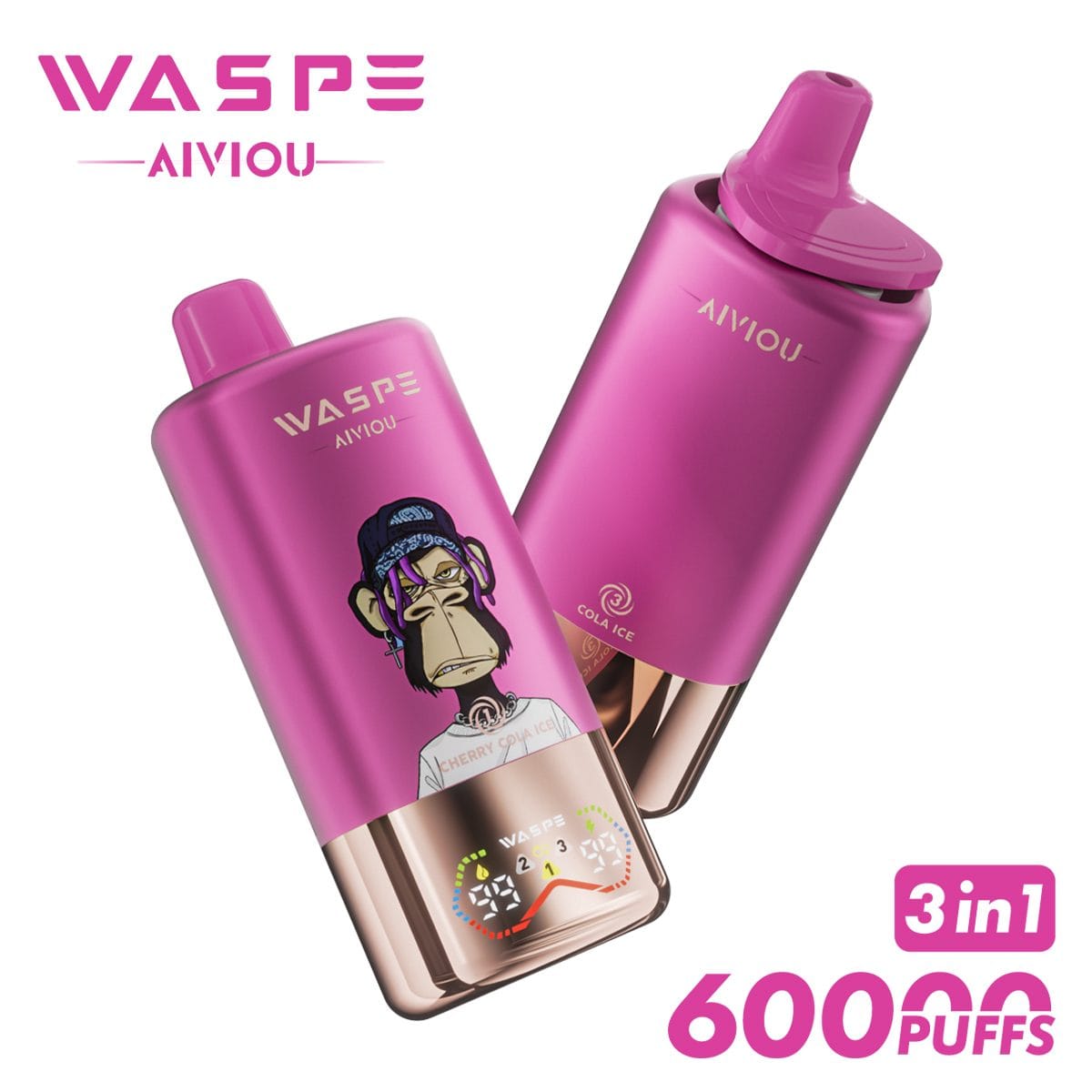 WASPE 60K | 3-in-1 60000 puffs, triple flavor, bulk disposable vape