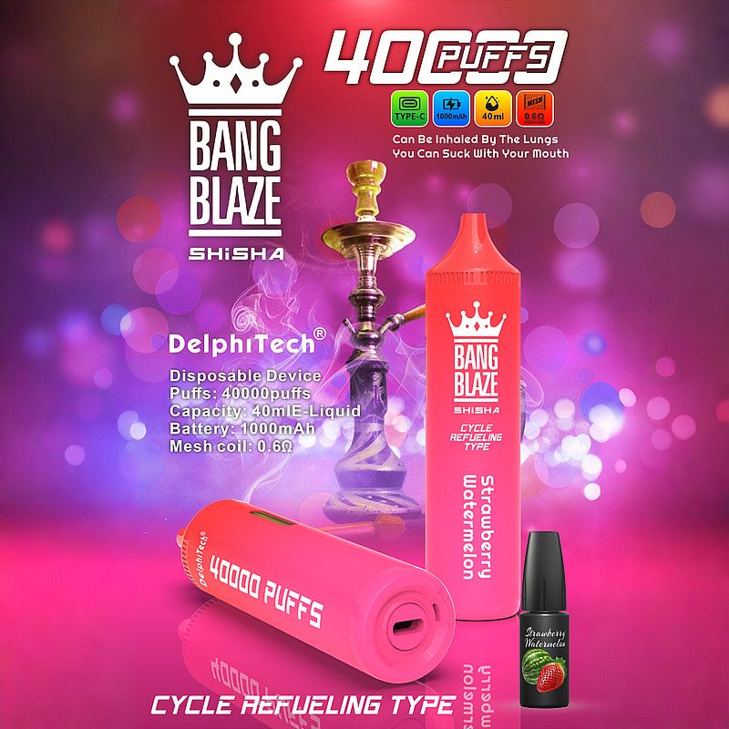 Bang Blaze Shisha 40000 Puffs | 40mL, 0.6Ω mesh coil, 4 nicotine levels, bulk disposable vape - Image 5