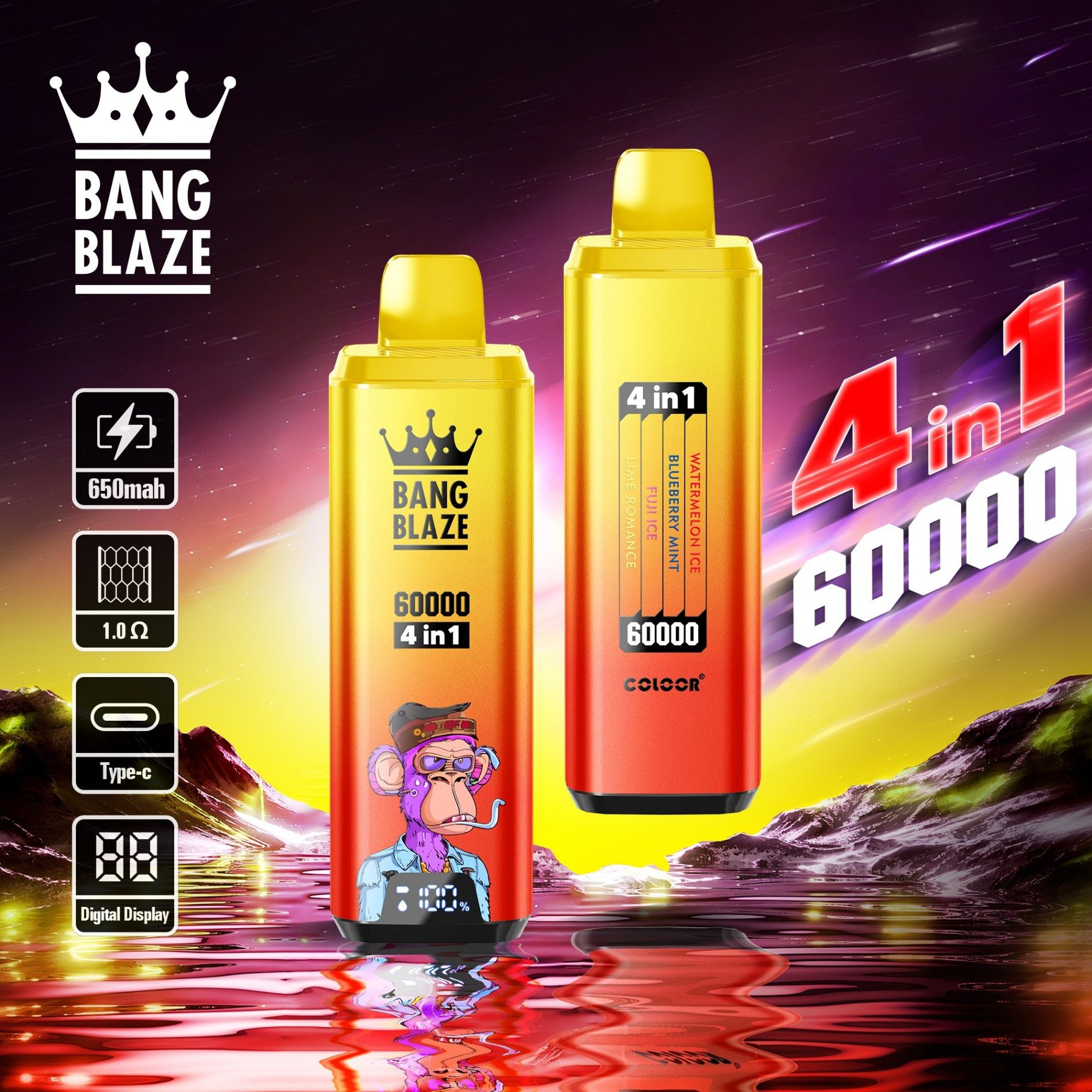 Bang Blaze 4-in-1 60000 Puffs | flavor long-lasting 60k puff bulk disposable vape - Image 2