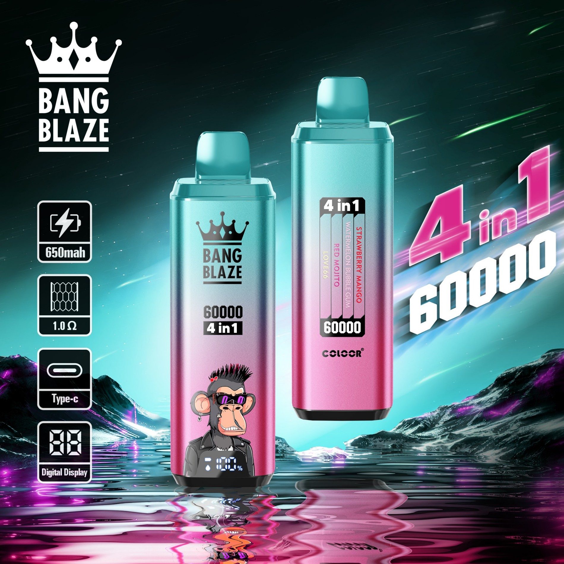 Bang Blaze 4-in-1 60000 Puffs | flavor long-lasting 60k puff bulk disposable vape - Image 7