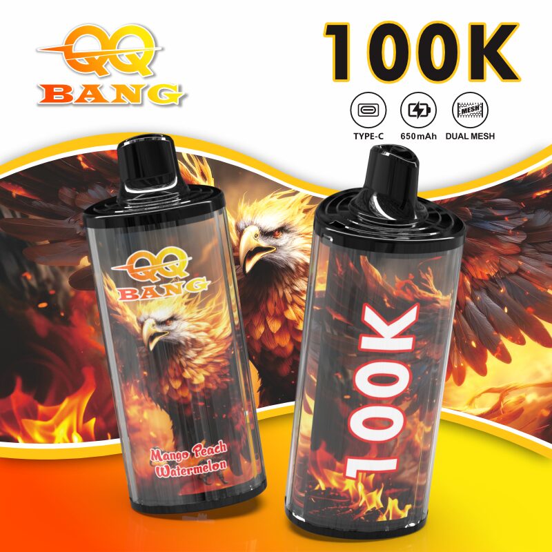 Bang QQ 100K | 100000 puffs, mesh coil, 12 flavors, Type-C rechargeable, bulk disposable vape - Image 4