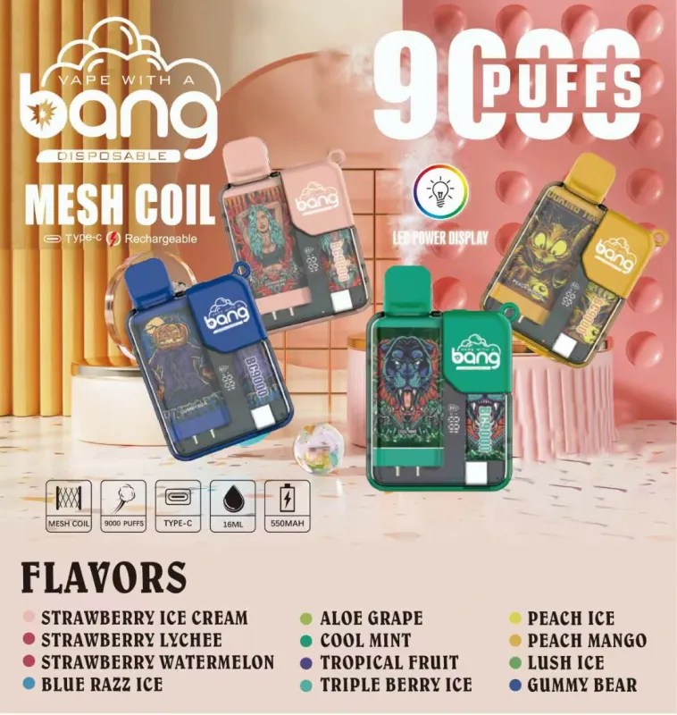 Bang 9000 Puffs | 0%-5% nicotine, bulk disposable vape