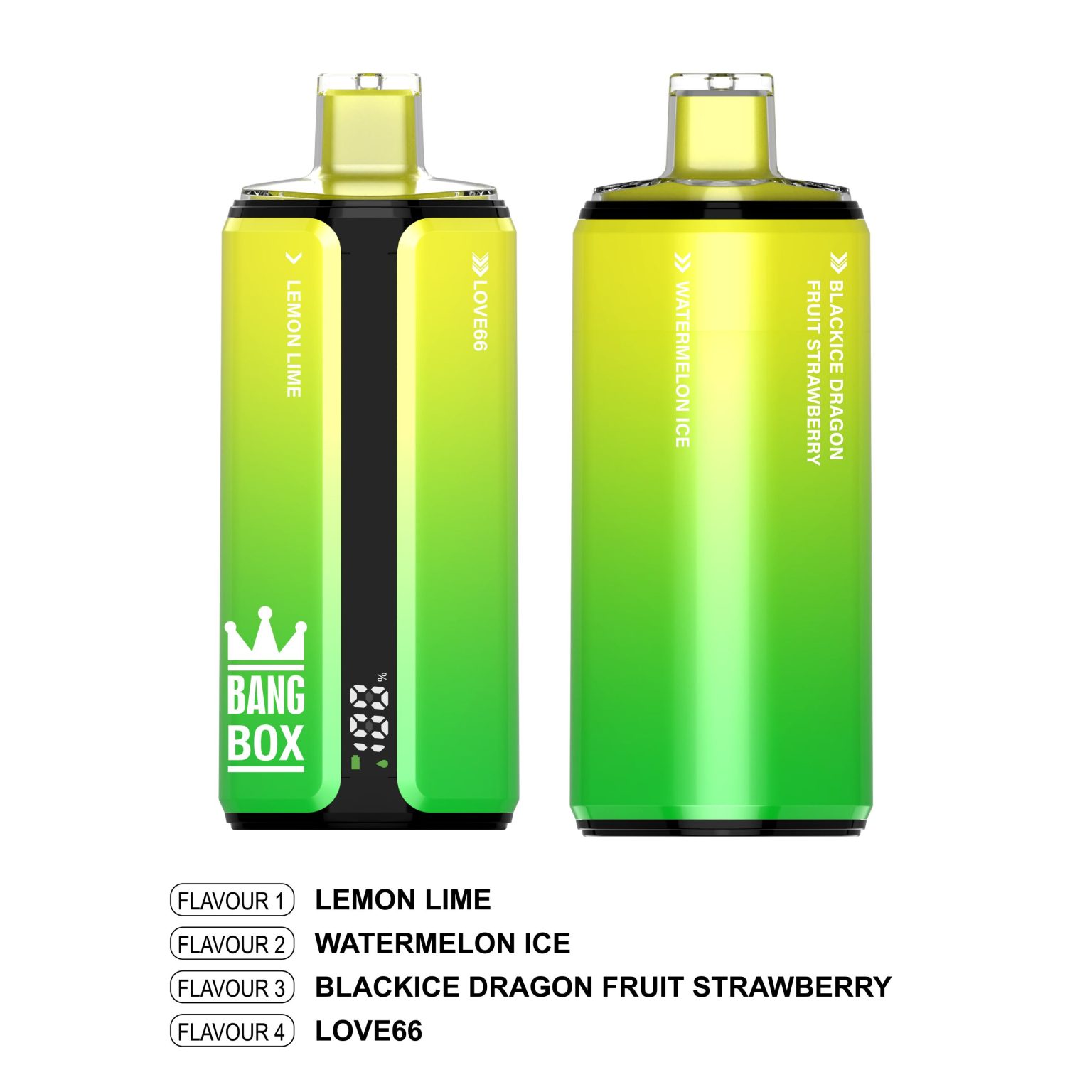 Bang Box 160K | 4-in-1 160000 puffs, quad flavor, 1.0Ω mesh coil, LCD display, 0%-5% nicotine, rechargeable bulk disposable vape - Image 11