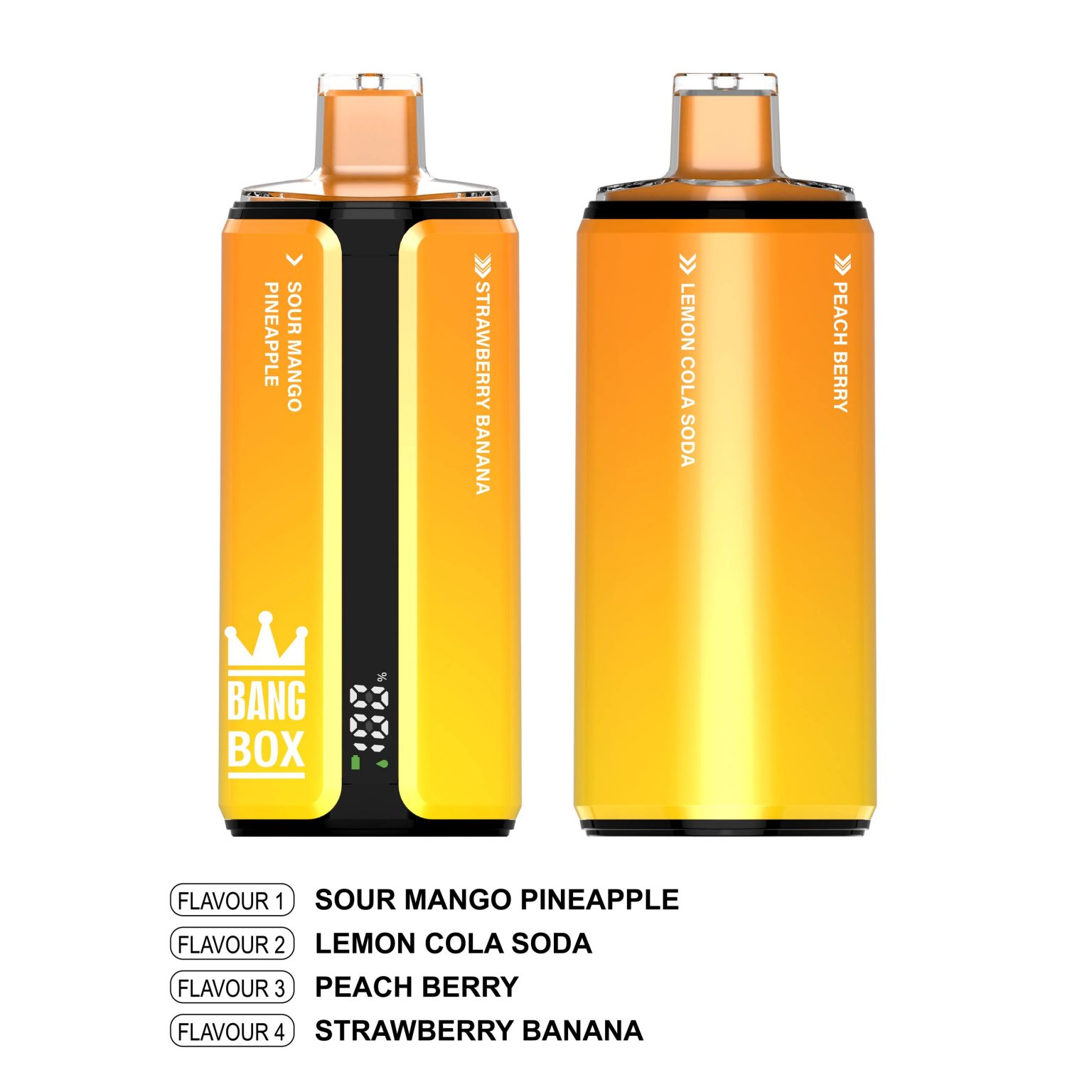 Bang Box 160K | 4-in-1 160000 puffs, quad flavor, 1.0Ω mesh coil, LCD display, 0%-5% nicotine, rechargeable bulk disposable vape - Image 9