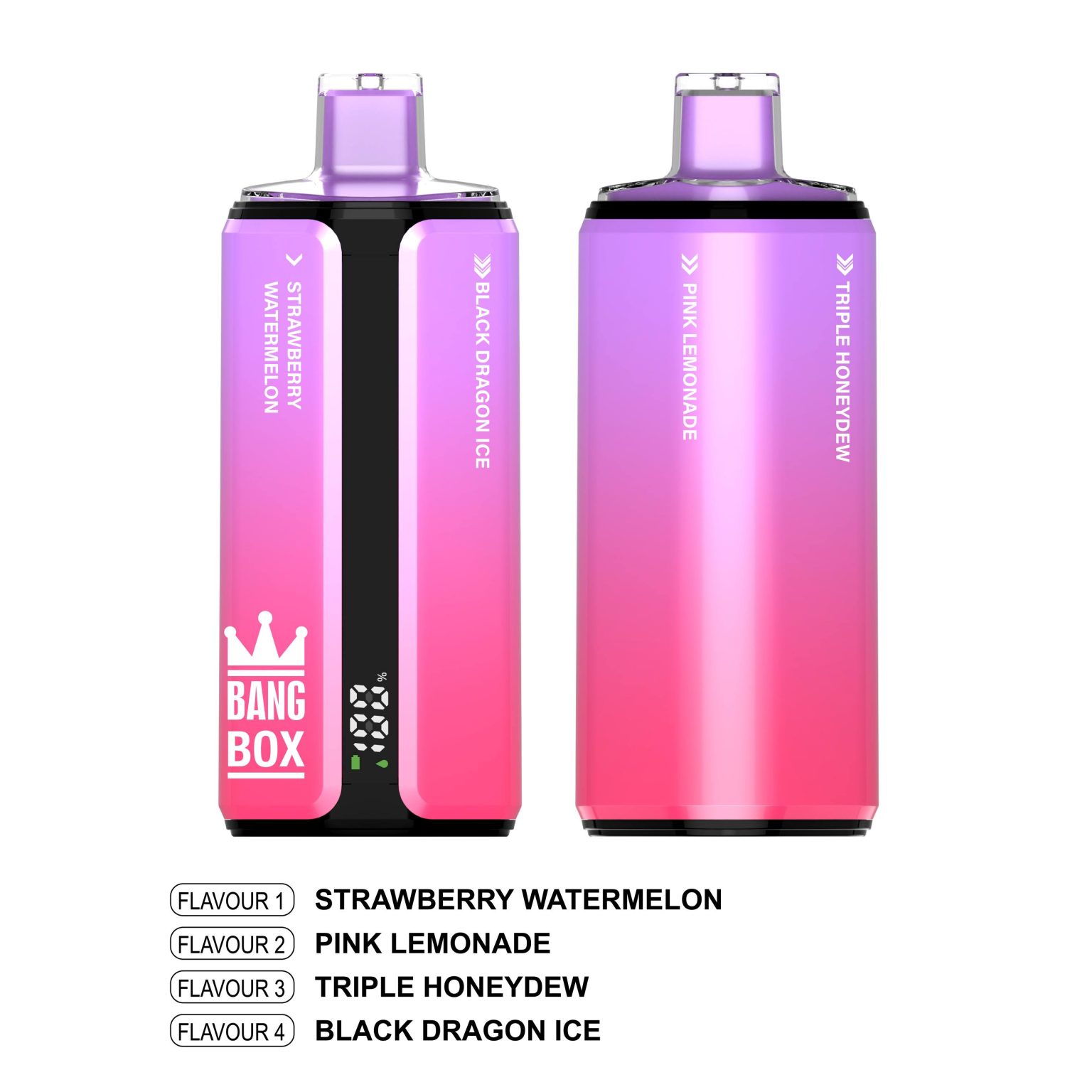Bang Box 160K | 4-in-1 160000 puffs, quad flavor, 1.0Ω mesh coil, LCD display, 0%-5% nicotine, rechargeable bulk disposable vape - Image 7