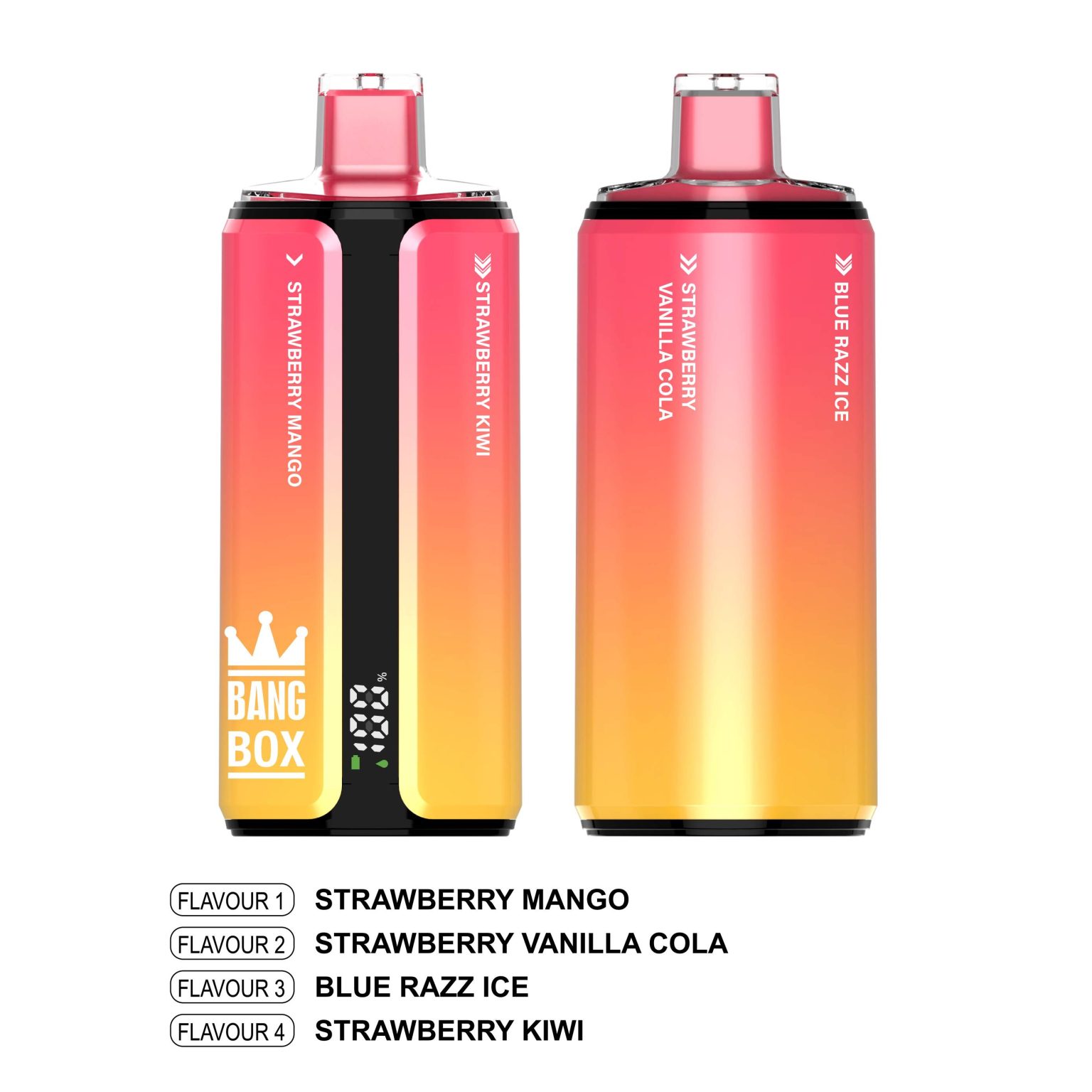 Bang Box 160K | 4-in-1 160000 puffs, quad flavor, 1.0Ω mesh coil, LCD display, 0%-5% nicotine, rechargeable bulk disposable vape - Image 4