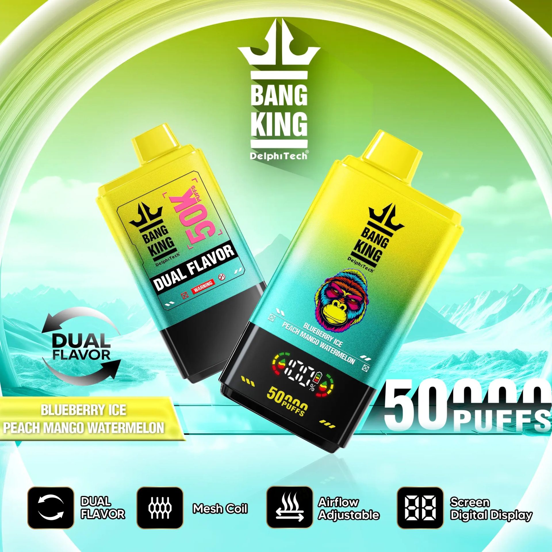 Bang King 50K Puffs | double flavor taste, long lasting bulk disposable vape