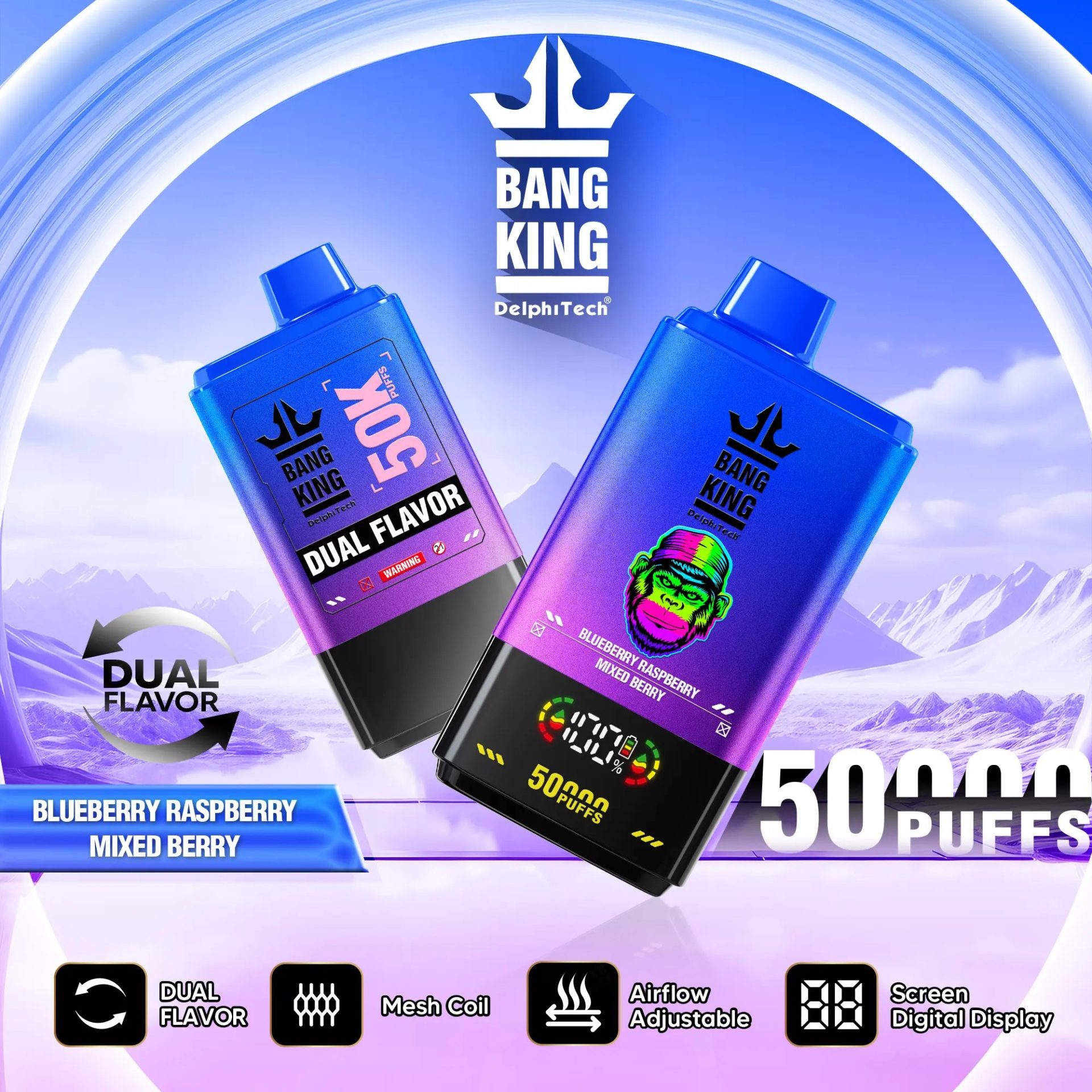 Bang King 50K Puffs | double flavor taste, long lasting bulk disposable vape - Image 12