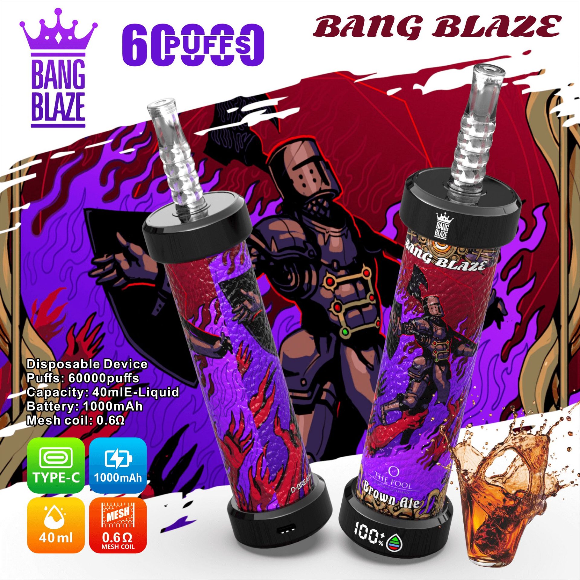Bang Blaze 60K Shisha 60000 Puffs | long lasting bulk disposable vape - Image 3