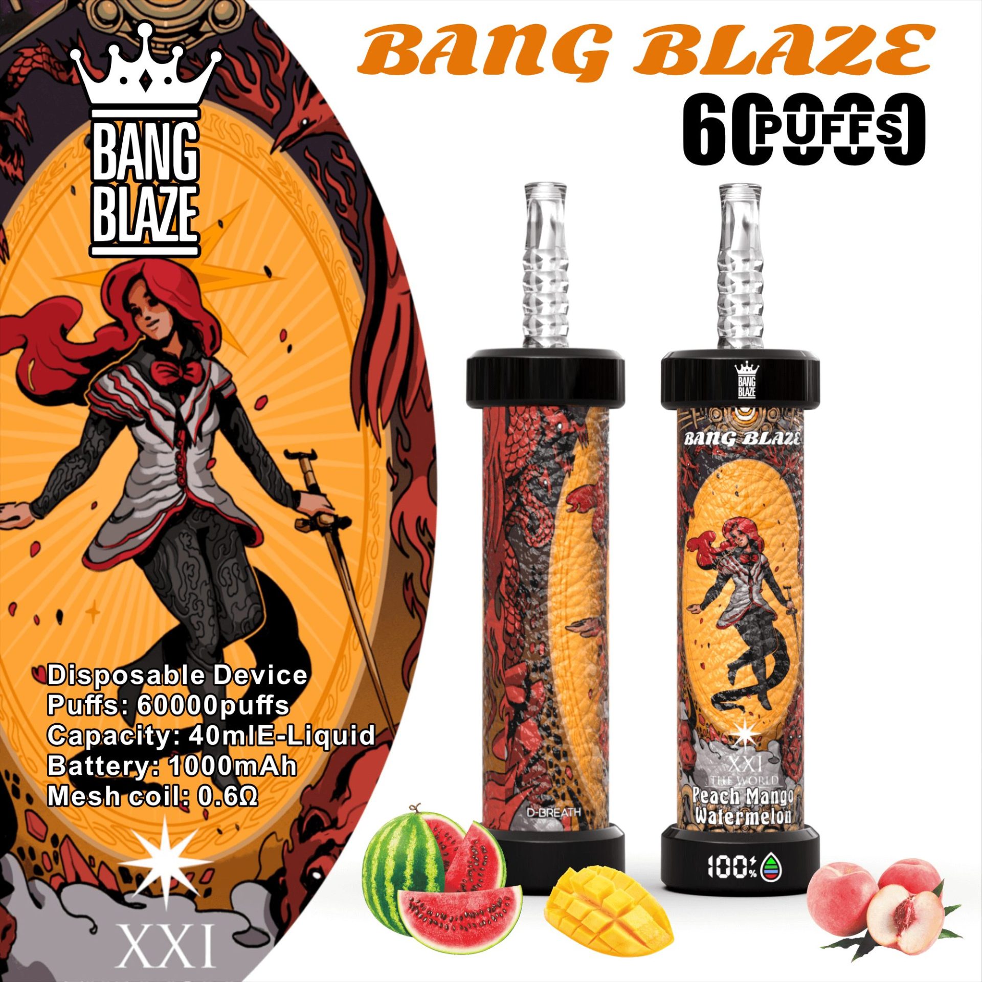 Bang Blaze 60K Shisha 60000 Puffs | long lasting bulk disposable vape - Image 7