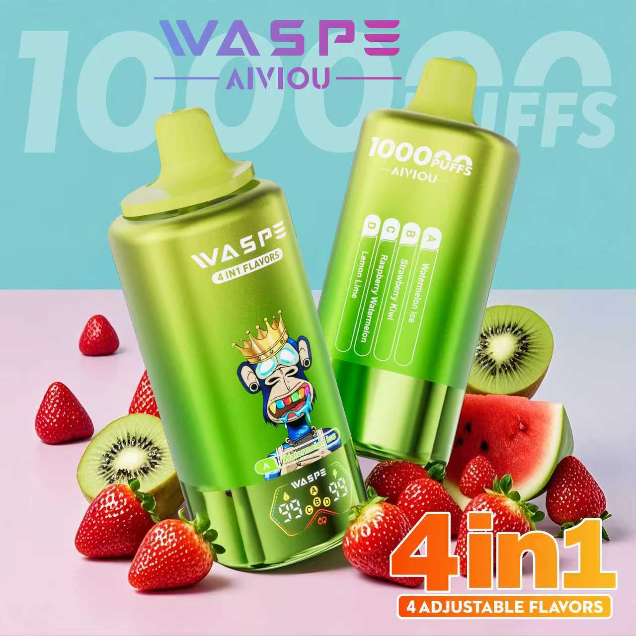 WASPE 100K | 4-in-1 quad flavor, 100000 puffs, bulk disposable vape