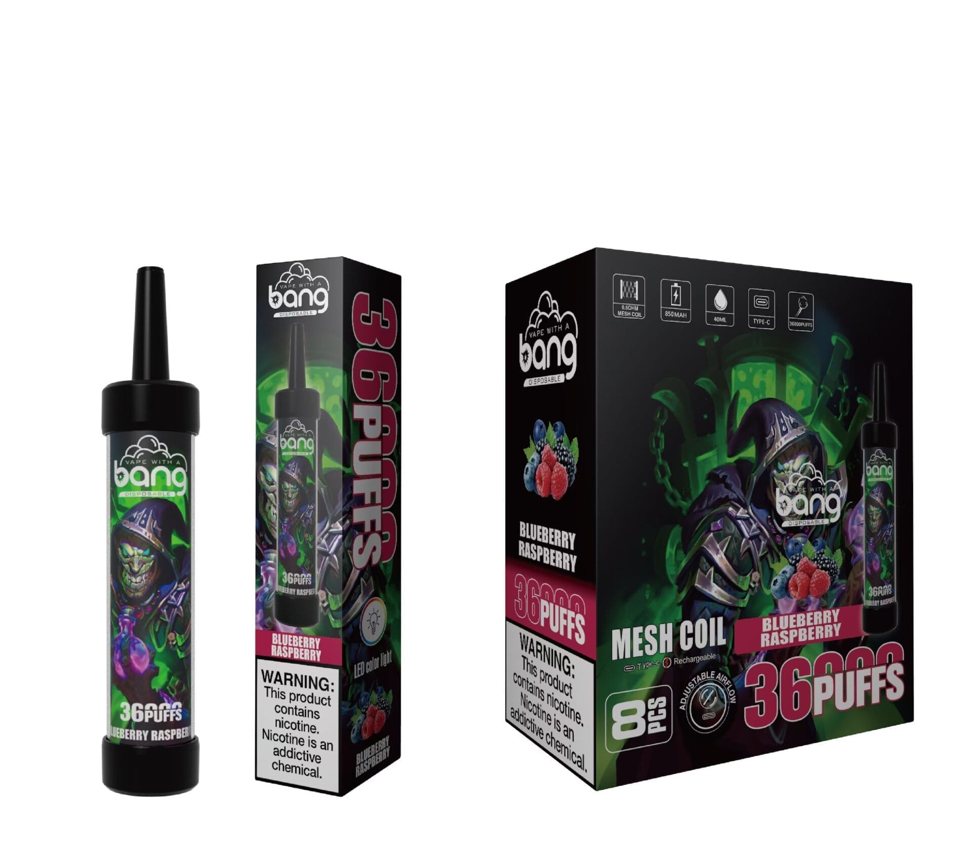 Bang King 36000 Puffs | 0%-5% nicotine, LED color light, bulk disposable vape - Image 12