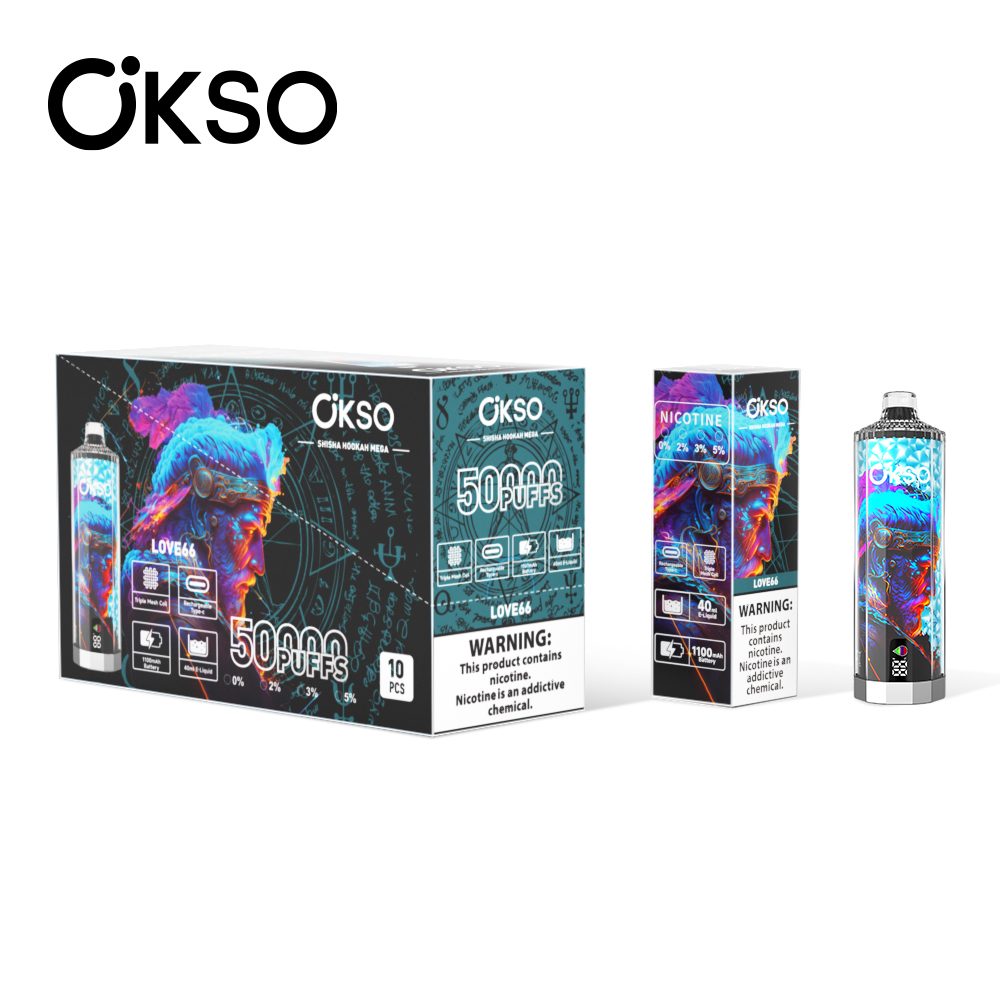 OKSO Shisha Hookah Mega 50000 Puffs | triple mesh coil, 40mL, LED display, adjustable airflow, bulk disposable vape - Image 21