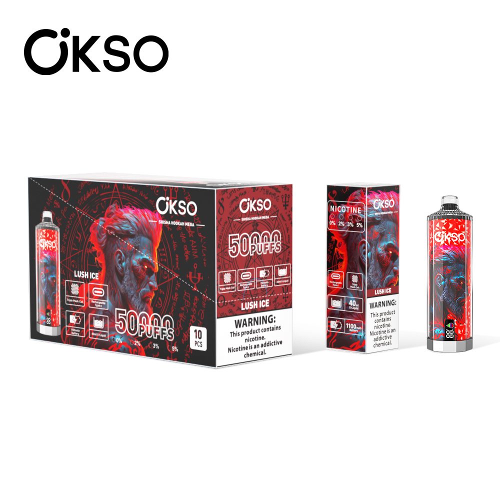OKSO Shisha Hookah Mega 50000 Puffs | triple mesh coil, 40mL, LED display, adjustable airflow, bulk disposable vape - Image 20