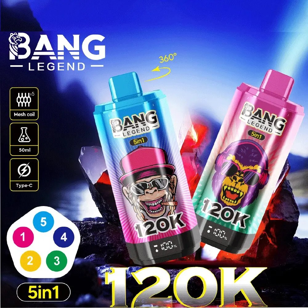Bang Legend 120K | 120000 puffs, 5-in-1, multi-flavor, adjustable, bulk disposable vape