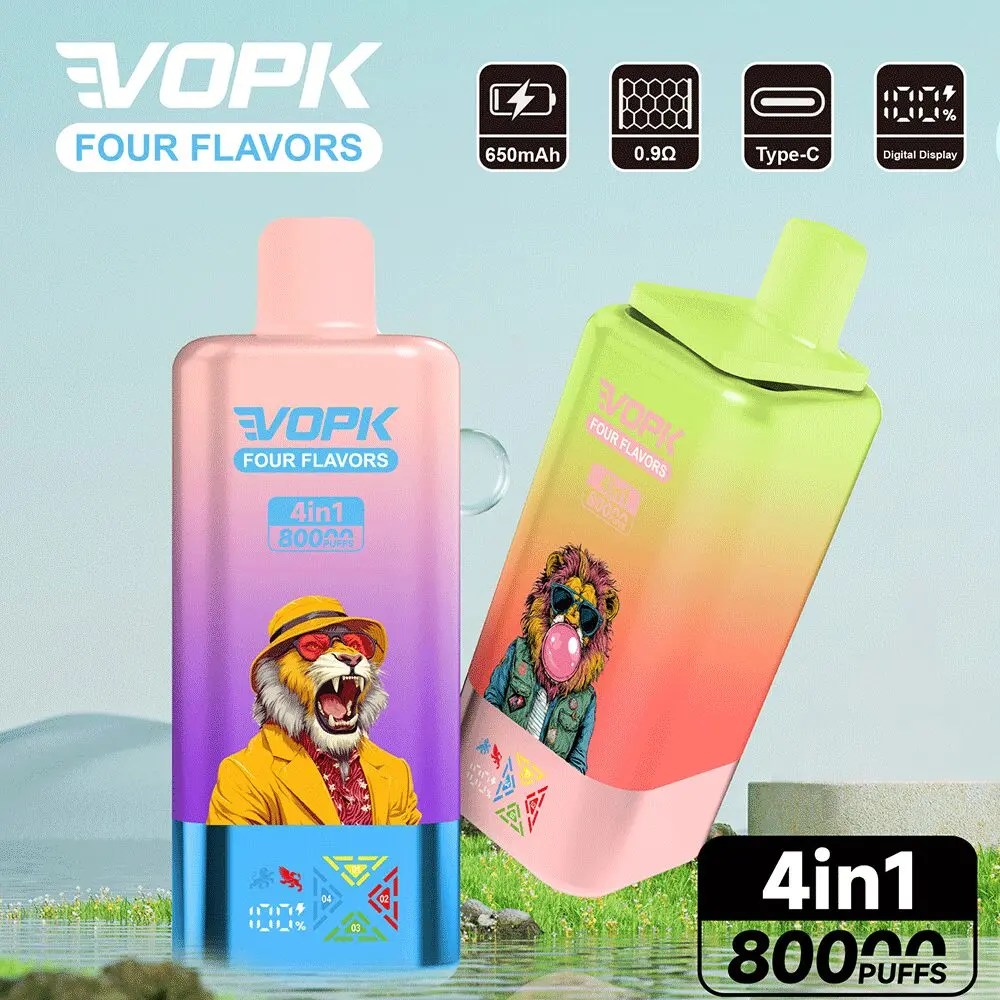 Vopk Four Flavors 80K Puffs | 4-in-1 adjustable flavor bulk disposable vape