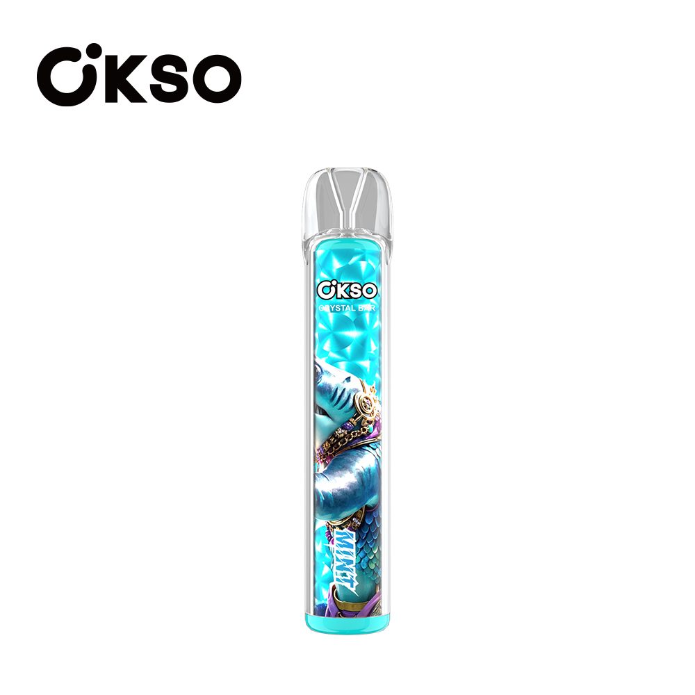 OKSO Crystal Bar 800 Puffs | mesh coil, RGB LED, 0–5% nicotine bulk disposable vape - Image 7