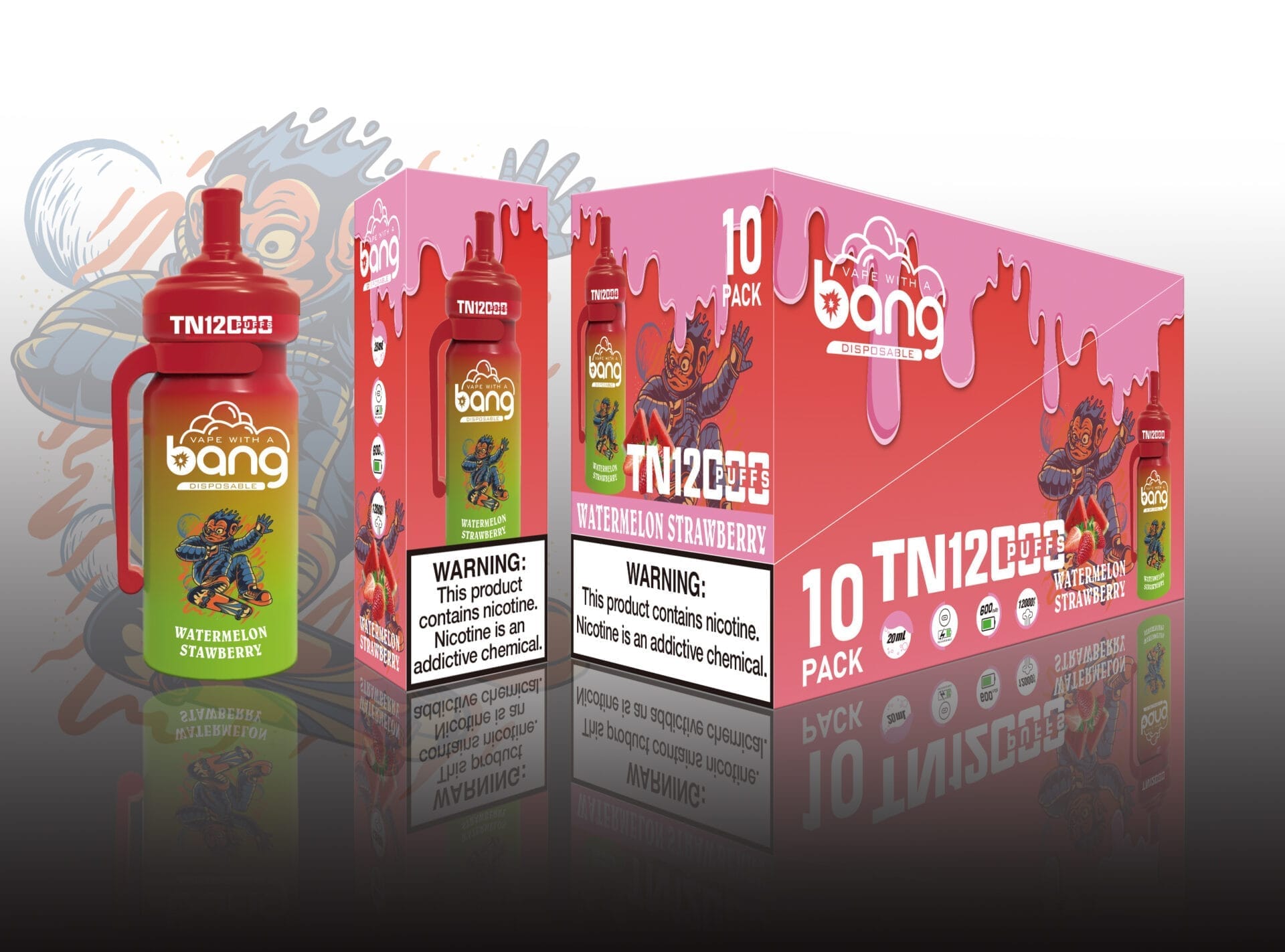 Bang TN 12000 Puffs | 0%-5% nicotine, rechargeable mesh coil, bulk disposable vape - Image 2