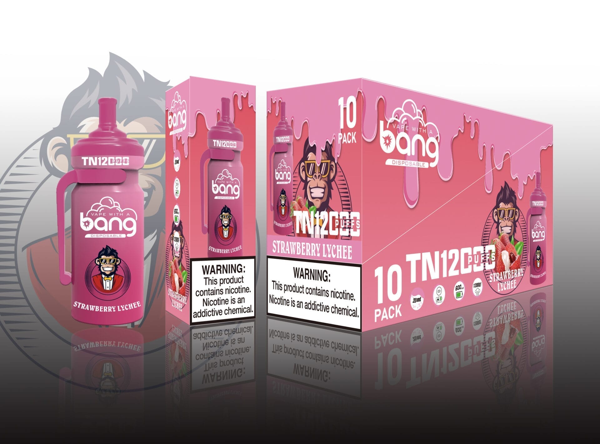 Bang TN 12000 Puffs | 0%-5% nicotine, rechargeable mesh coil, bulk disposable vape - Image 3