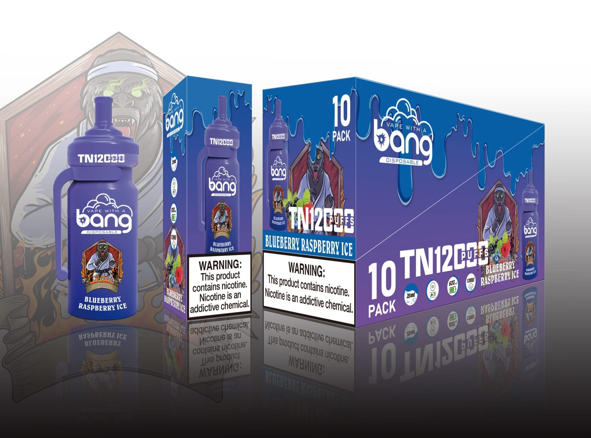 Bang TN 12000 Puffs | 0%-5% nicotine, rechargeable mesh coil, bulk disposable vape - Image 4