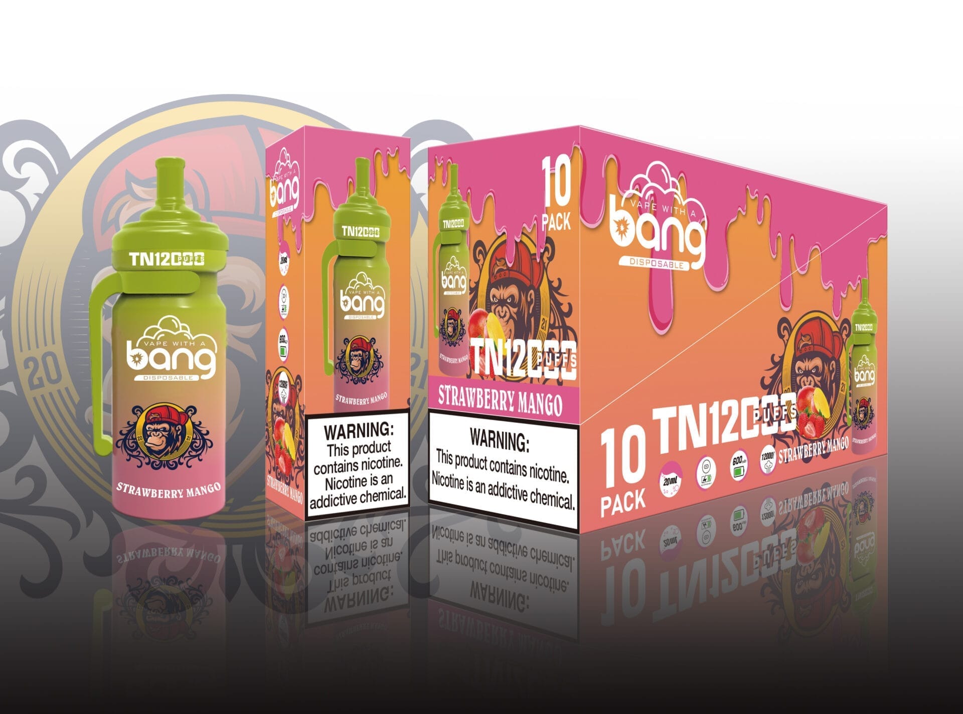 Bang TN 12000 Puffs | 0%-5% nicotine, rechargeable mesh coil, bulk disposable vape - Image 5
