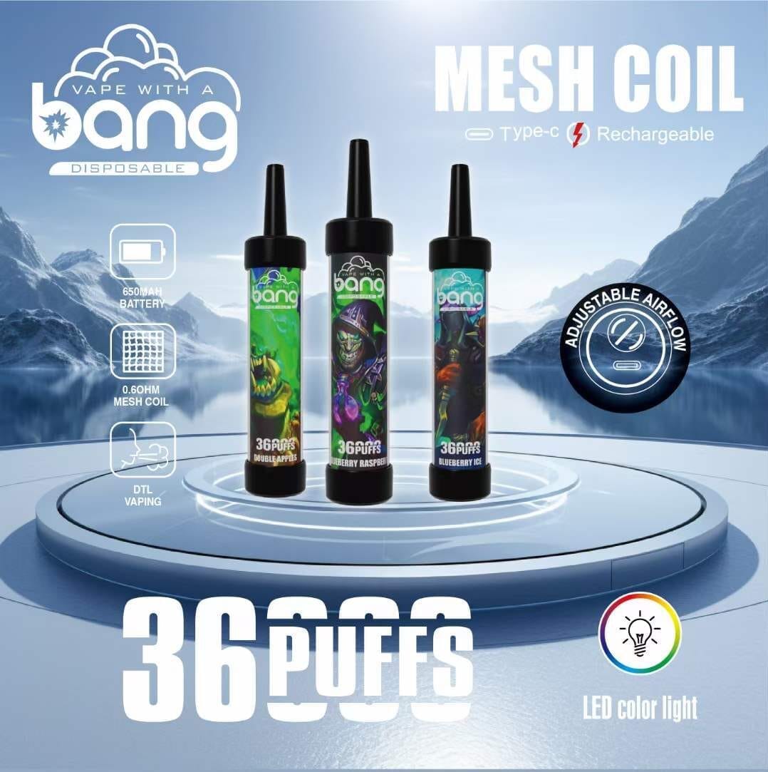 Bang King 36000 Puffs | 0%-5% nicotine, LED color light, bulk disposable vape