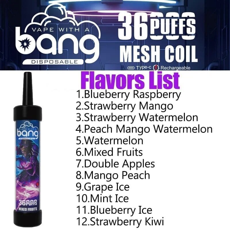 Bang King 36000 Puffs | 0%-5% nicotine, LED color light, bulk disposable vape - Image 14