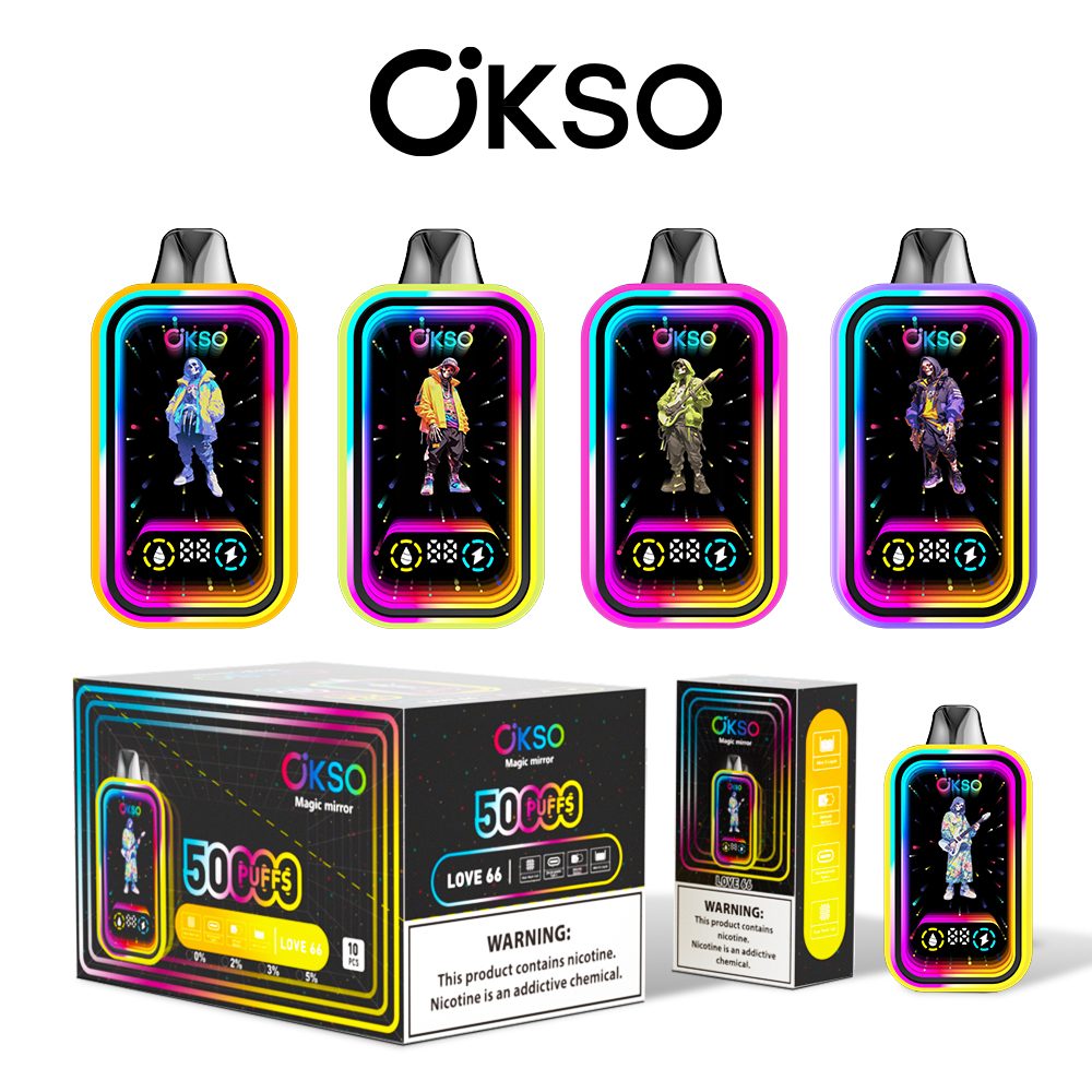 OKSO Magic Mirror 50000 Puffs | RGB LED, dual Mesh, LED Display, 40mL rechargeable bulk disposable vape - Image 30