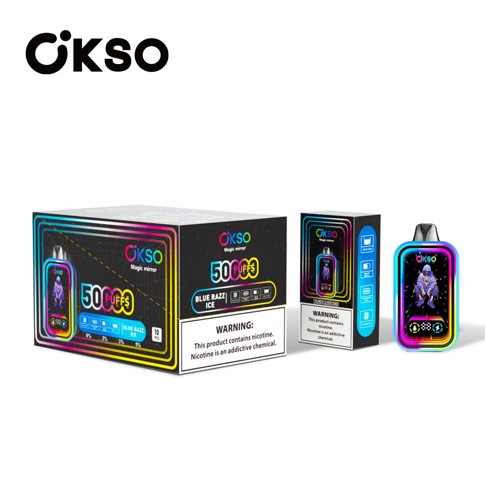 OKSO Magic Mirror 50000 Puffs | RGB LED, dual Mesh, LED Display, 40mL rechargeable bulk disposable vape - Image 28