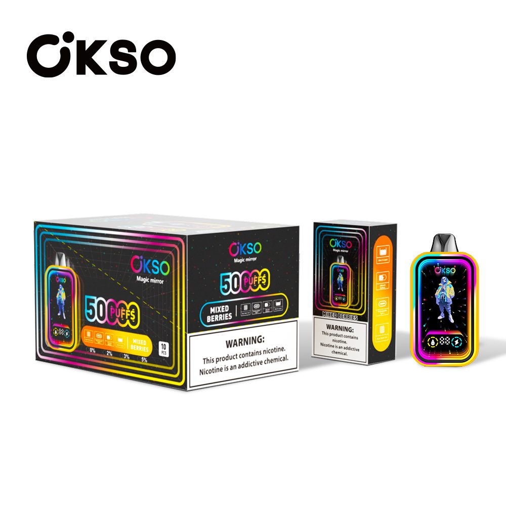 OKSO Magic Mirror 50000 Puffs | RGB LED, dual Mesh, LED Display, 40mL rechargeable bulk disposable vape - Image 19