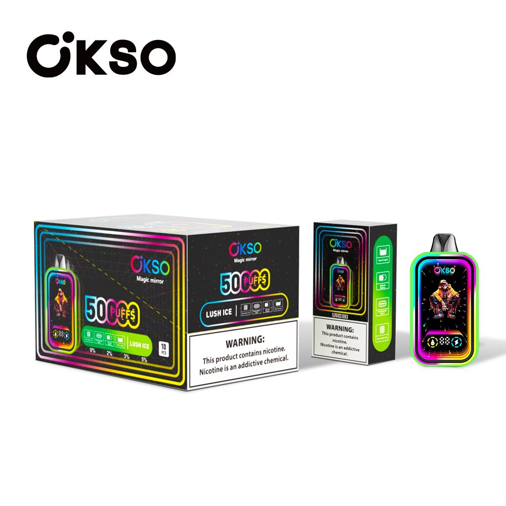 OKSO Magic Mirror 50000 Puffs | RGB LED, dual Mesh, LED Display, 40mL rechargeable bulk disposable vape - Image 27