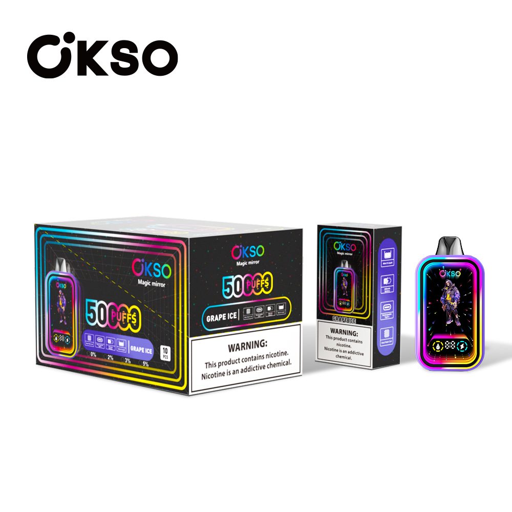 OKSO Magic Mirror 50000 Puffs | RGB LED, dual Mesh, LED Display, 40mL rechargeable bulk disposable vape - Image 25