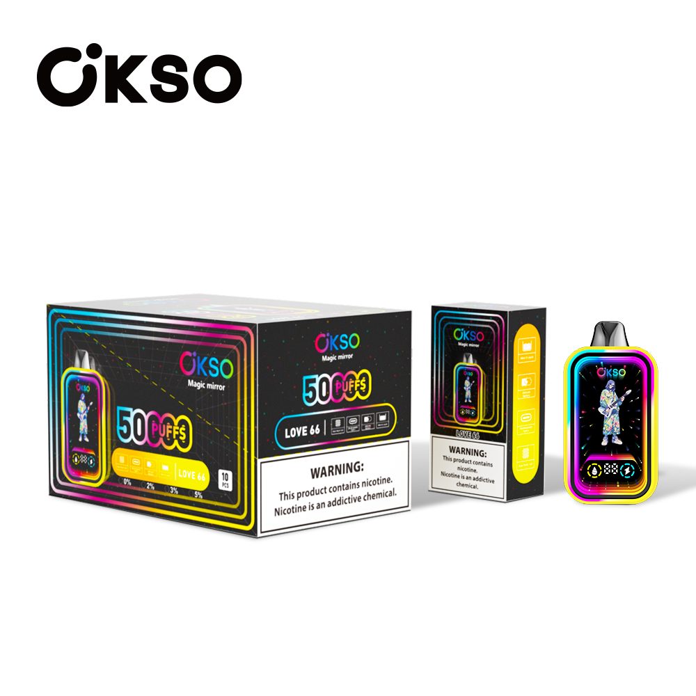 OKSO Magic Mirror 50000 Puffs | RGB LED, dual Mesh, LED Display, 40mL rechargeable bulk disposable vape - Image 24