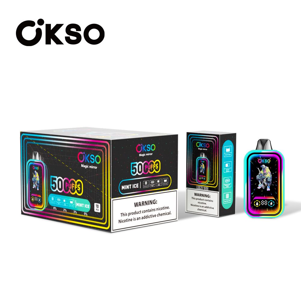 OKSO Magic Mirror 50000 Puffs | RGB LED, dual Mesh, LED Display, 40mL rechargeable bulk disposable vape - Image 22