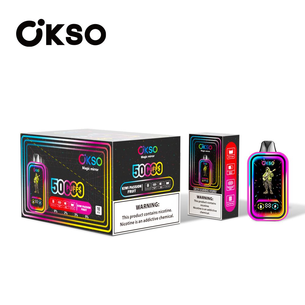 OKSO Magic Mirror 50000 Puffs | RGB LED, dual Mesh, LED Display, 40mL rechargeable bulk disposable vape - Image 20