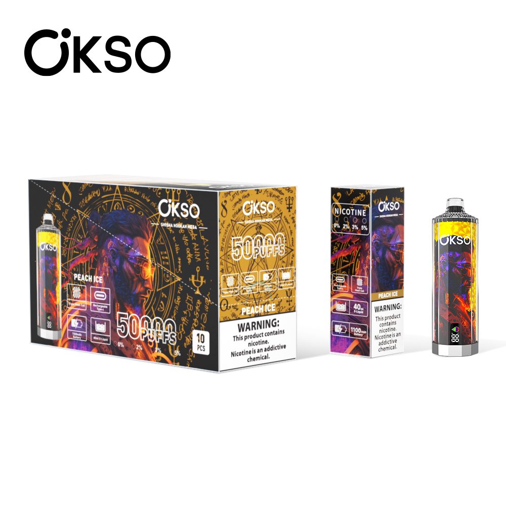 OKSO Shisha Hookah Mega 50000 Puffs | triple mesh coil, 40mL, LED display, adjustable airflow, bulk disposable vape - Image 18