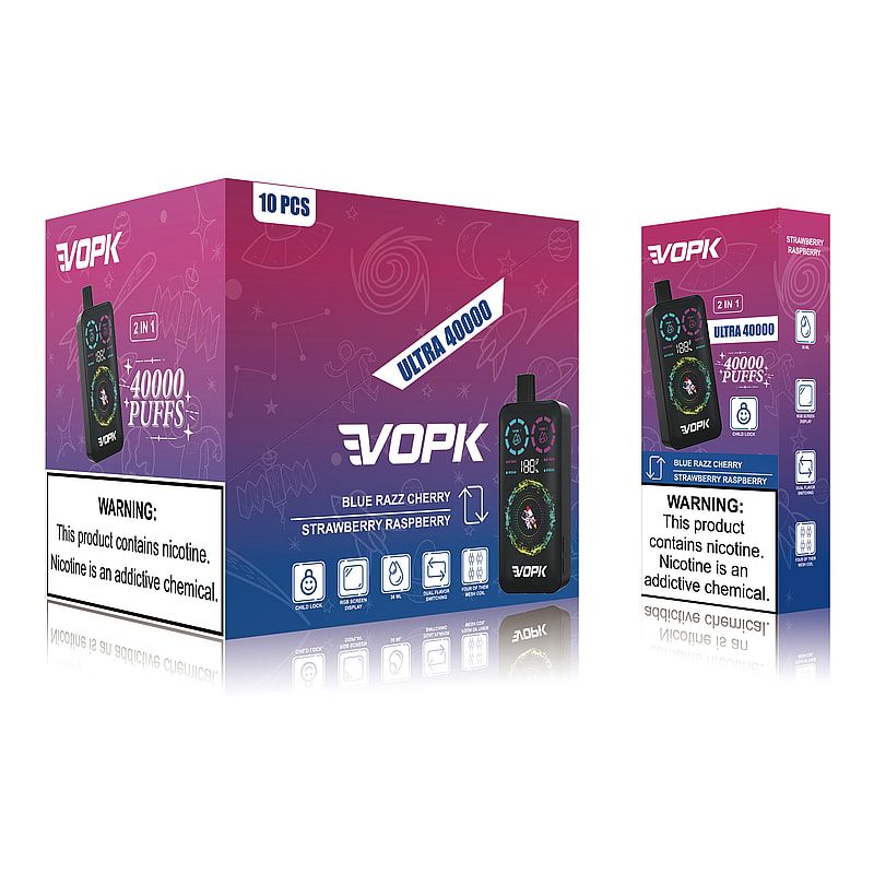 VOPK ULTRA 40000 Puffs | dual flavor, 36mL, power adjustable bulk disposable vape - Image 3