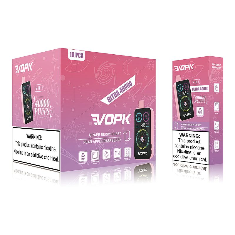 VOPK ULTRA 40000 Puffs | dual flavor, 36mL, power adjustable bulk disposable vape