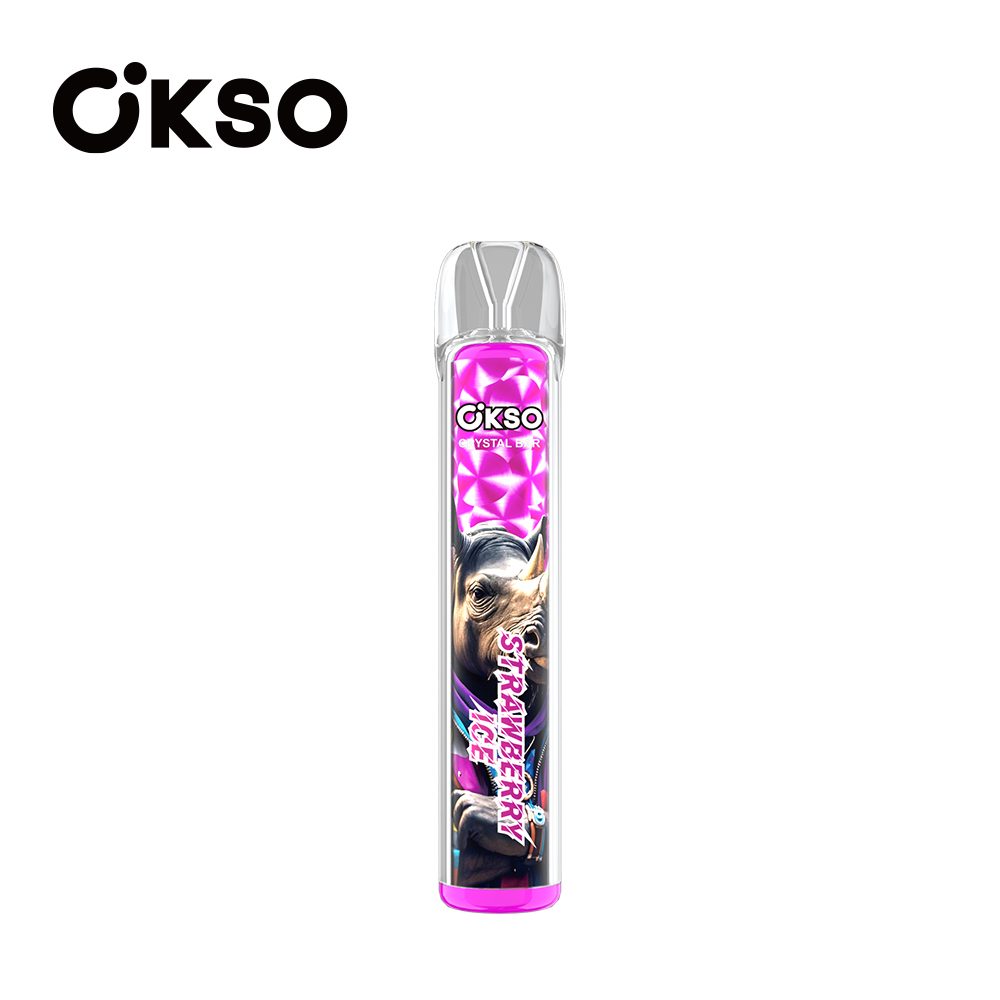 OKSO Crystal Bar 800 Puffs | mesh coil, RGB LED, 0–5% nicotine bulk disposable vape - Image 3