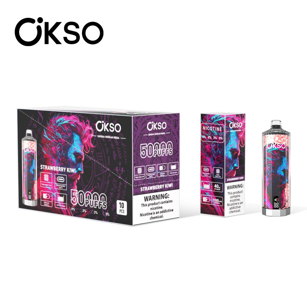 OKSO Shisha Hookah Mega 50000 Puffs | triple mesh coil, 40mL, LED display, adjustable airflow, bulk disposable vape - Image 17