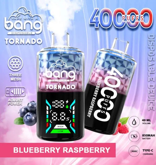 Bang Tornado 40000 40K Puffs | LED display, long lasting disposable vape wholesale - Image 4