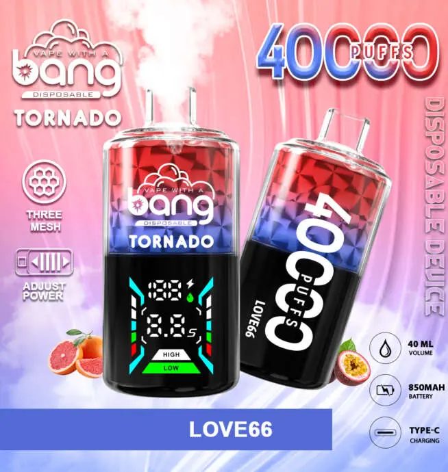 Bang Tornado 40000 40K Puffs | LED display, long lasting disposable vape wholesale - Image 7