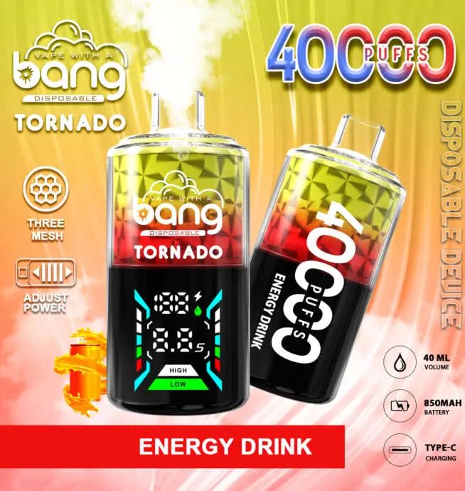 Bang Tornado 40000 40K Puffs | LED display, long lasting disposable vape wholesale - Image 6