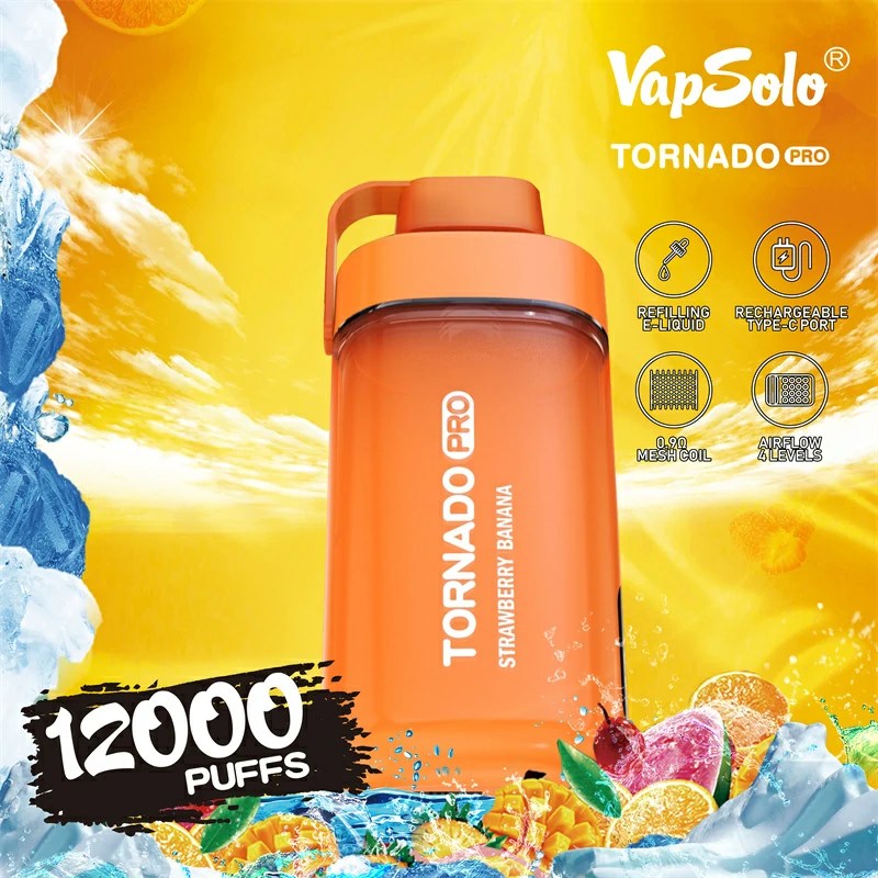 Vapsolo Tornado Pro 12000 Puffs | 0%-5% nicotine, 20mL, airflow control, RGB lighting - Image 14