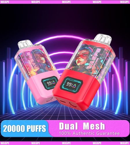 Waspe 20000 Puffs | 0%-5% nicotine, 24mL, dual mesh, LCD display, bulk disposable vape