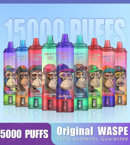 Waspe 15000 Puffs | 0%-5% nicotine, 22mL, LCD display, bulk disposable vape