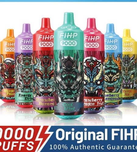 FIHP 9000 Puffs | 2%-5% nicotine, 18mL, RGB light, bulk disposable vape