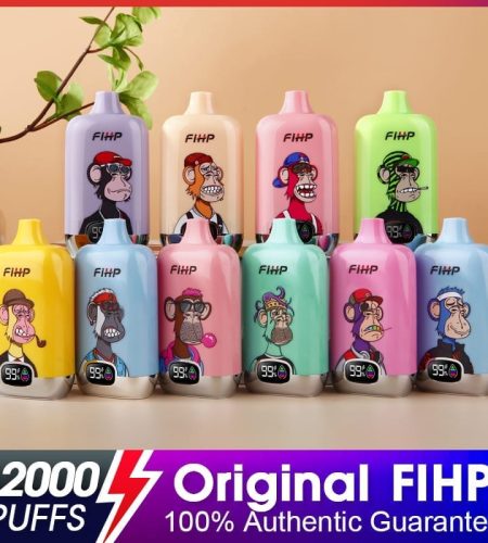 FIHP 12000 Puffs | 2%-5% nicotine, 20mL, LED display, bulk disposable vape