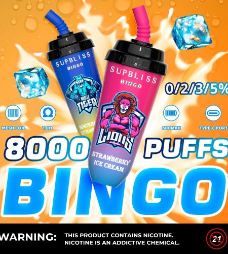 FUMOT RandM Supbliss Bingo 8000 Puffs | 0%-5% nicotine, bulk disposable vape