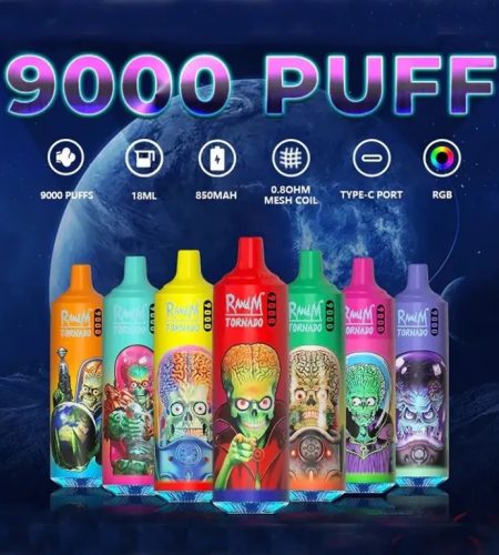 RandM Tornado 9000 Puffs | 0%-5% nicotine, bulk disposable vape